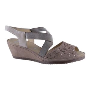 Ara Women's Taupe Celia Leather Butterfly Pearls Sandals - Size UK 5.5/US 8